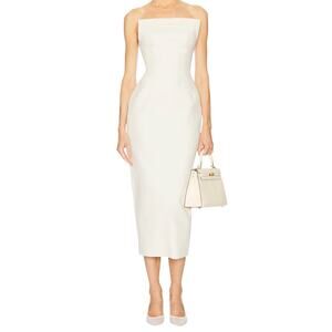 Helsa The S Curve Dress With Bow in Cream, Size S